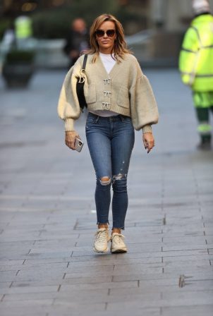 Amanda Holden - In denim pants arriving at Global Studios in London