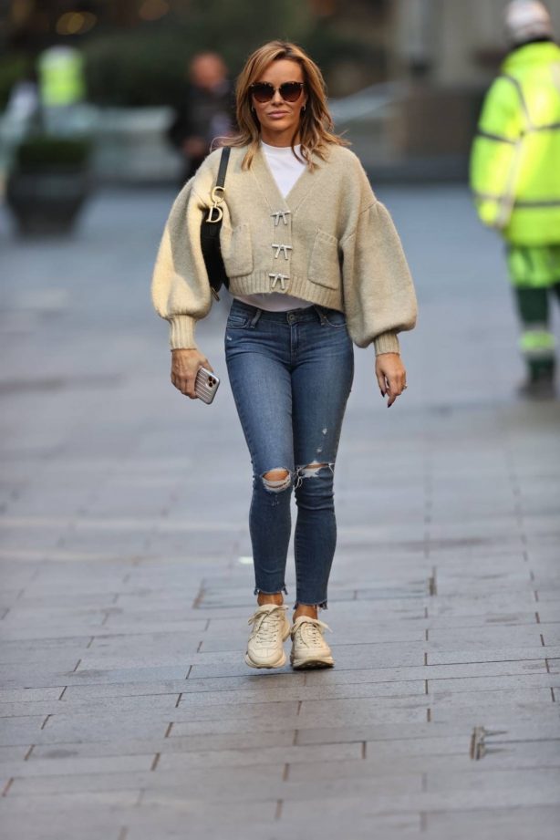 Amanda Holden - In denim pants arriving at Global Studios in London