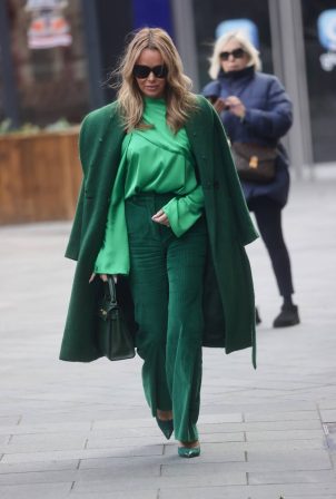 Amanda Holden - In green co-orders at Heart radio in London