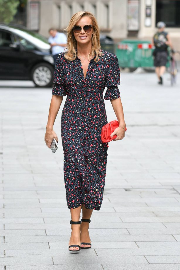 Amanda Holden - In long summer dress seen leaving Global Radio Studios in London