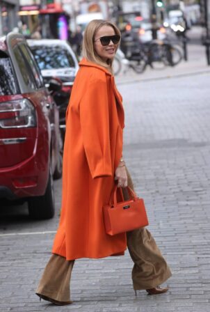 Amanda Holden - In orange coat at Heart radio in London