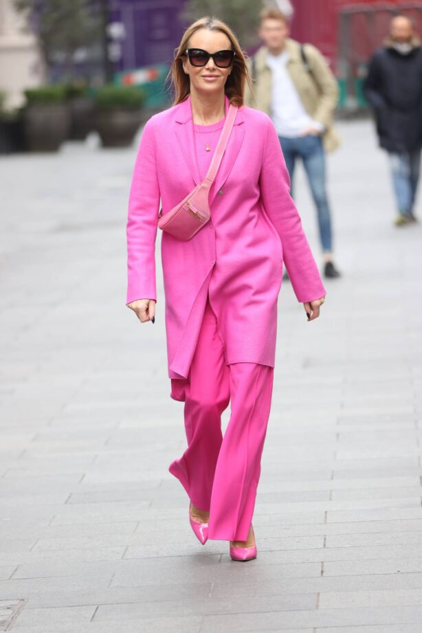Amanda Holden - In pink at Global Radio Studios in London