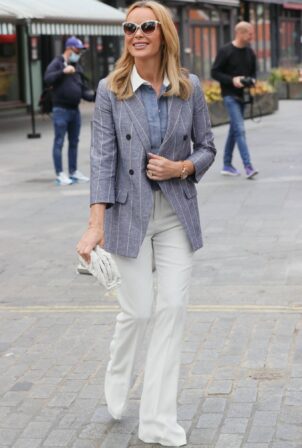 Amanda Holden - In white pants and blazer at Heart radio studios in London