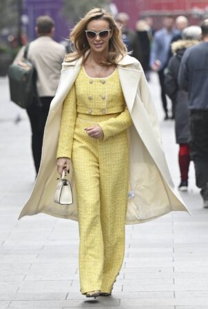 Amanda Holden - In yellow outfit seen leaving Global Studios
