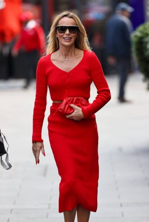 Amanda Holden - Looks good in her red dress at the Heart radio in London