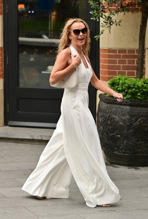 Amanda Holden - Pictured leaving the Global Radio Studios in London