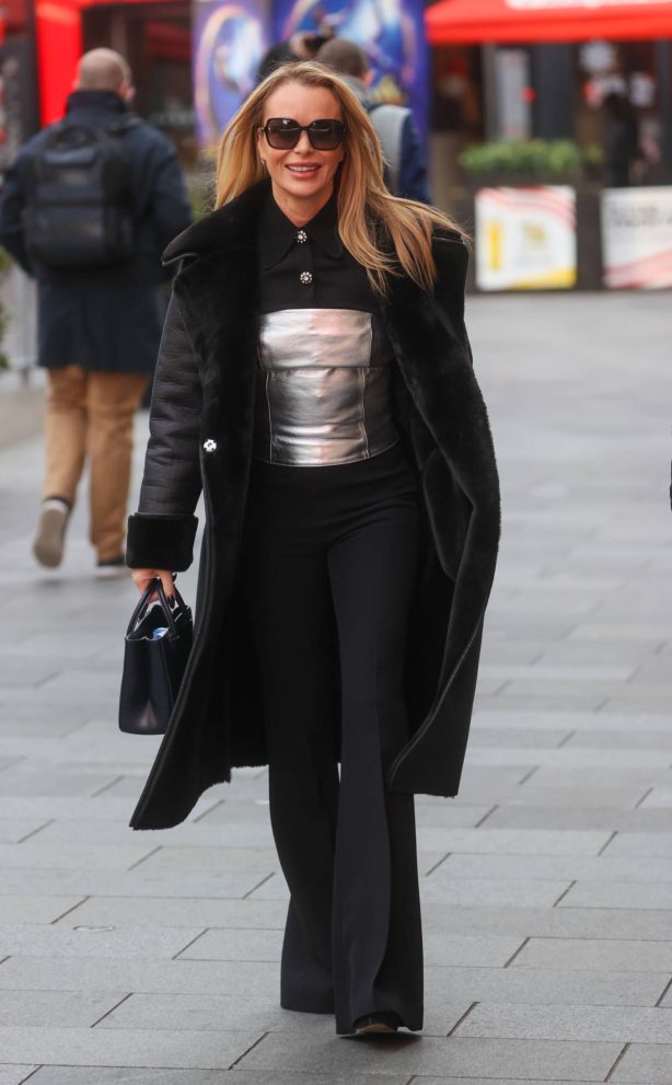 Amanda Holden - Stepping out at Heart radio in London