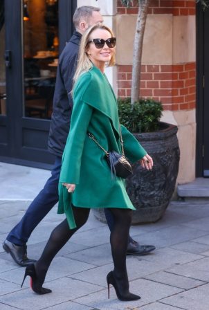 Amanda Holden - Wearing a stylish green minidress in London