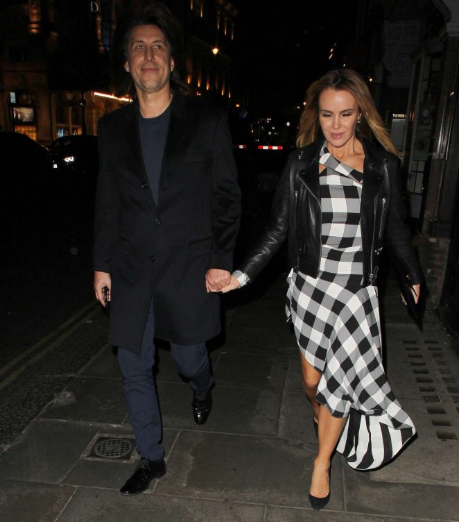 Amanda Holden with husband at J Sheeky restaurant in London
