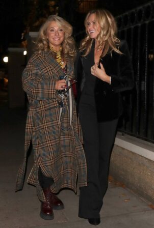 Amanda Holden - With Lisa Faulkner seen at Richmond Theatre in London