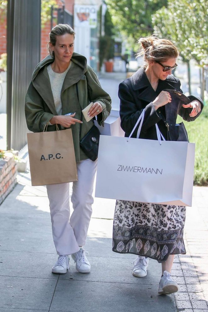 Amanda Peet and Sarah Paulson - Shopping at Zimmermann in West Hollywood