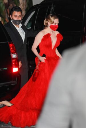 Amanda Seyfried - In a long red dress at 2021 Annual Academy Awards at Union Station in Los Angeles