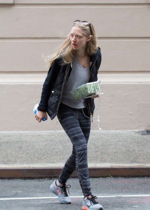 Amanda Seyfried in Leggings Out in NYC