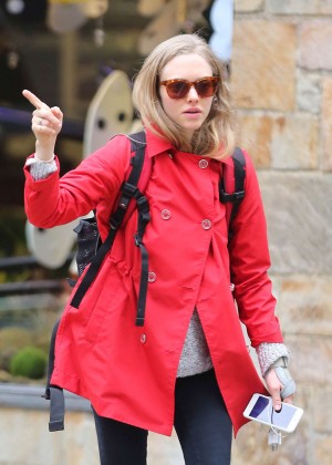 Amanda Seyfried in Red Jacket Out in NYC