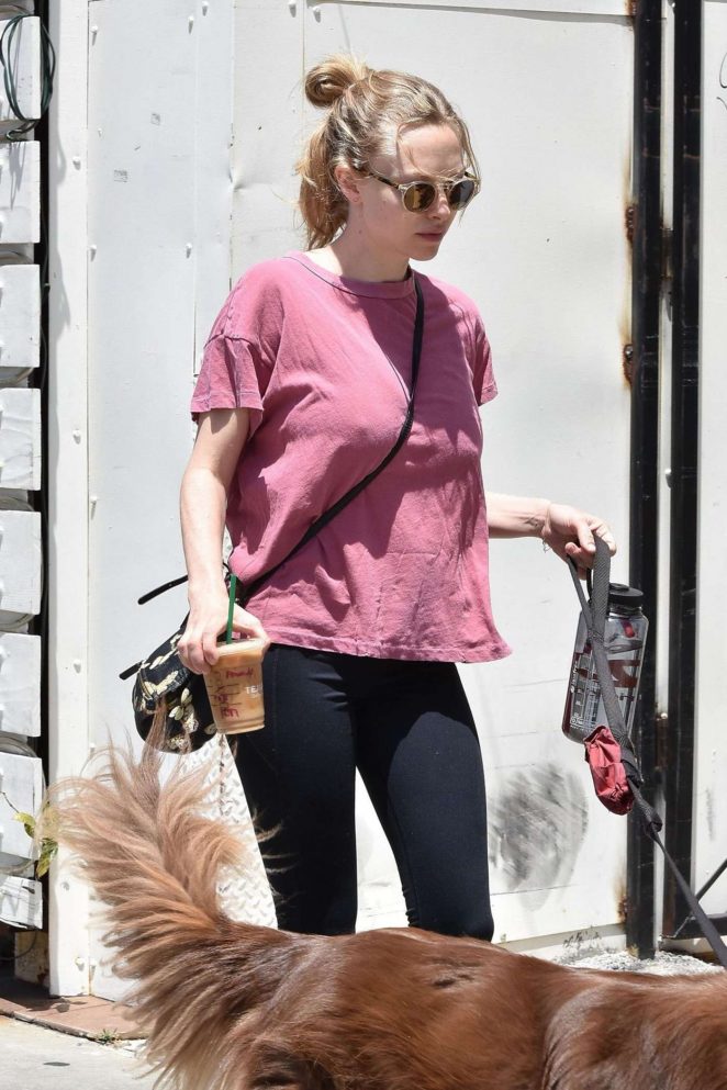 Amanda Seyfried out with her dog Finn in West Hollywood