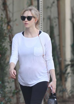 Amanda Seyfried out with her dog in Los Angeles