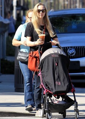 Amanda Seyfried with her daughter Shopping in Beverly Hills