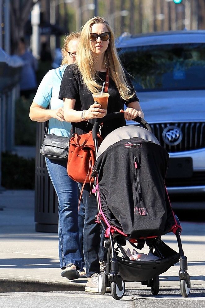 Amanda Seyfried with her daughter Shopping in Beverly Hills