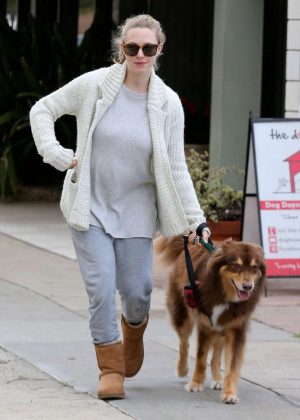 Amanda Seyfried with her dog Finn at The Dog House in LA