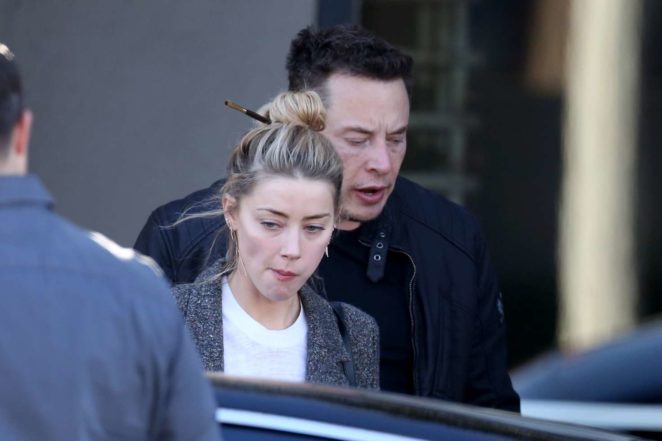 Amber Heard and Elon Musk - Leaving the restaurant HomeState in Los Feliz