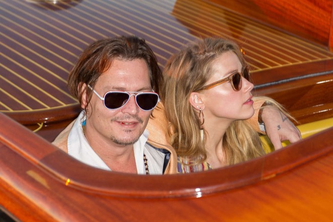 Amber Heard and Johnny Depp Out in Venice