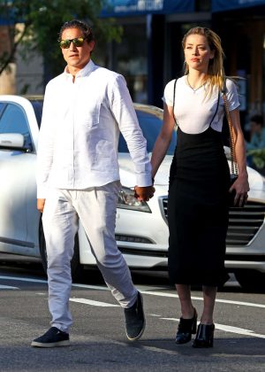 Amber Heard and Vito Schnabel at Bar Pitti in NYC