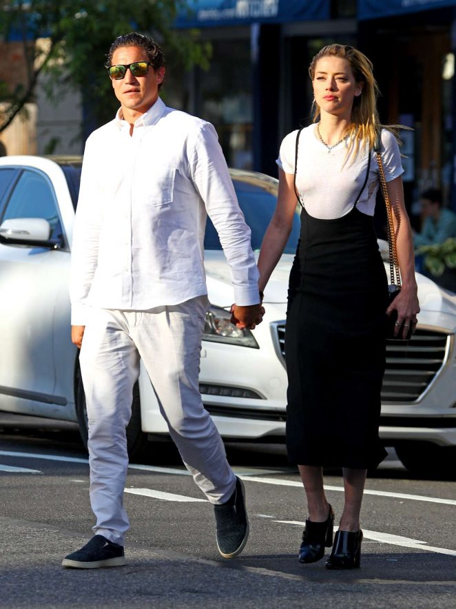 Amber Heard and Vito Schnabel at Bar Pitti in NYC