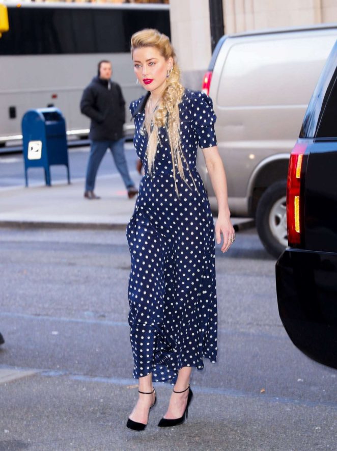 Amber Heard - Arriving at 'Live With Kelly and Ryan' in NY