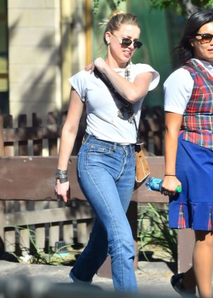 Amber Heard at Disneyland in Anaheim