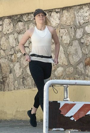Amber Heard - Going for a run near her now home in Madrid