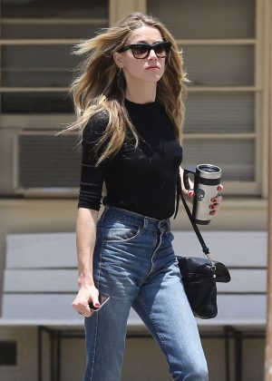 Amber Heard in Jeans Heads to church in LA