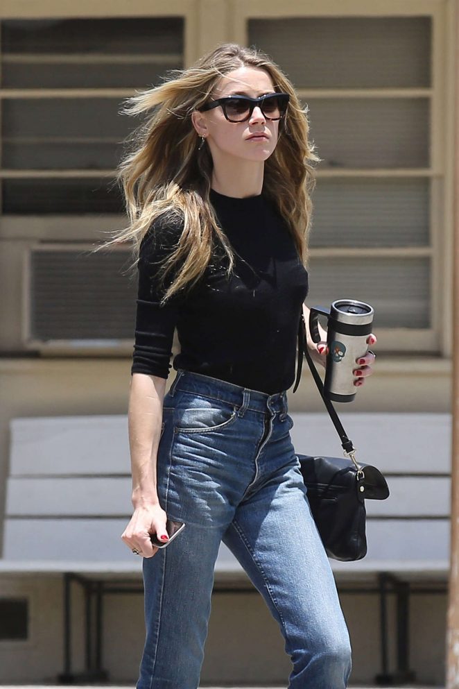 Amber Heard in Jeans Heads to church in LA