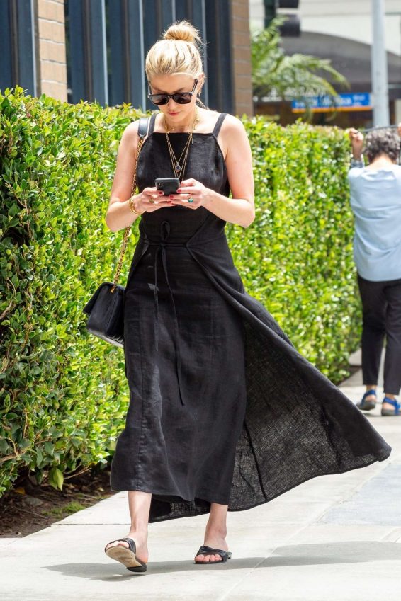 Amber Heard in Long Black Dress - Out in Santa Monica