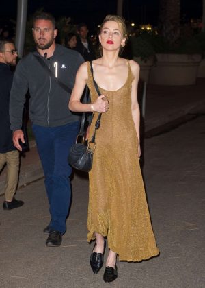 Amber Heard in Long Dress out in Cannes