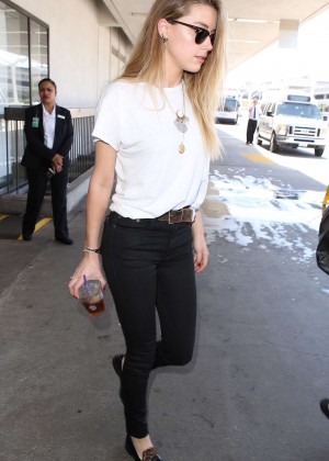 Amber Heard in Tight Jeans at LAX airport in LA