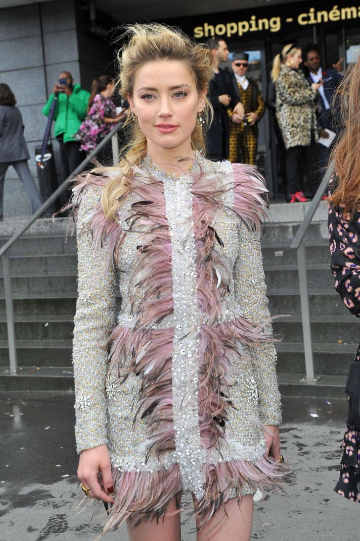 Amber Heard - Leaves Giambattista Valli Fashion Show in Paris
