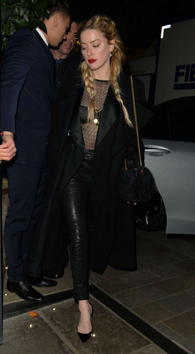 Amber Heard - Leaving Mayfair Hotel in London