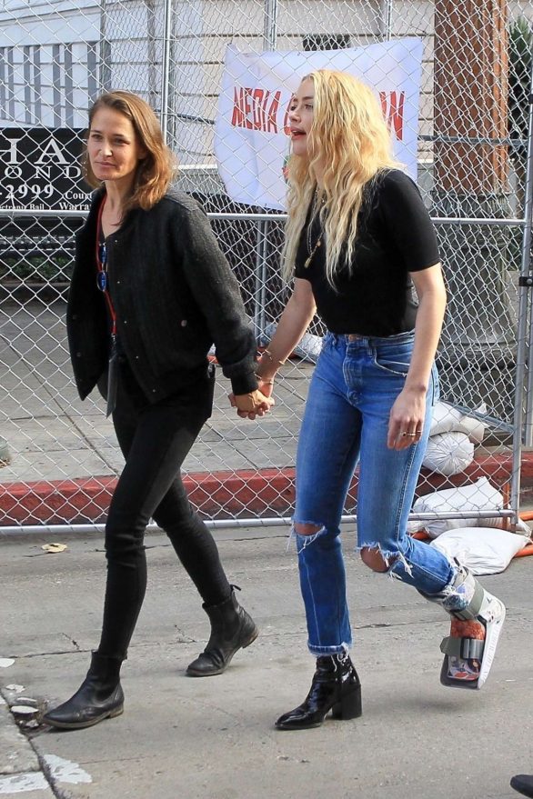 Amber Heard - Out with new girlfriend Bianca Butti at the Women's March in LA