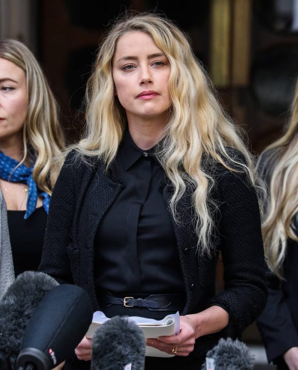 Amber Heard - Pictured while giving A Statement Outside The Royal Courts Of Justice