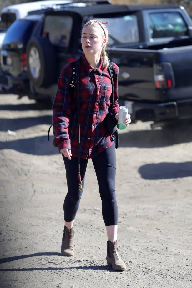 Amber Heard - Spotted on a hike in Los Angeles