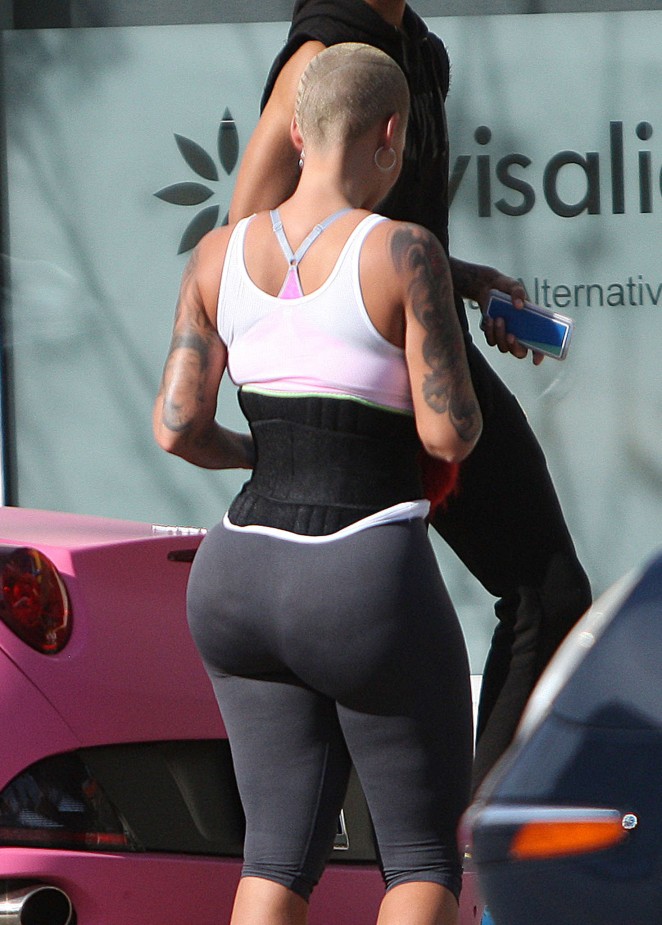 Amber Rose in Tights heads to the gym in LA