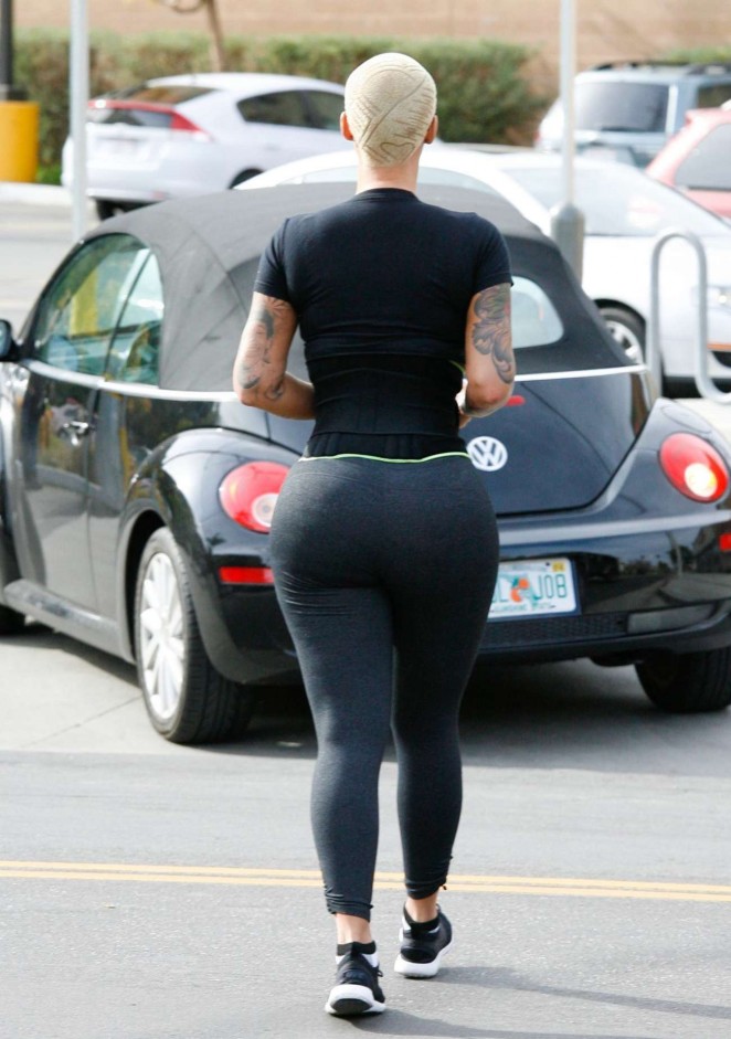 Amber Rose Booty in Leggings Out in Studio City