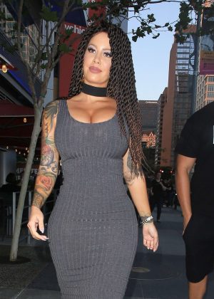 Amber Rose in Tight Dress out in Los Angeles