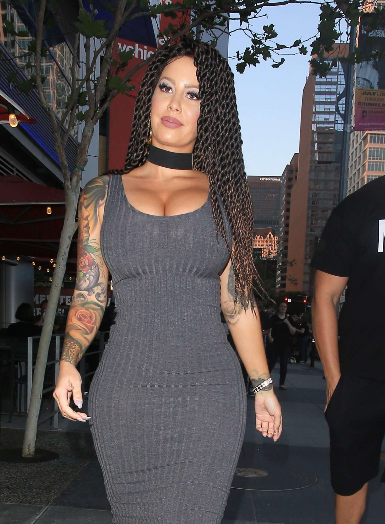 Amber Rose in Tight Dress out in Los Angeles