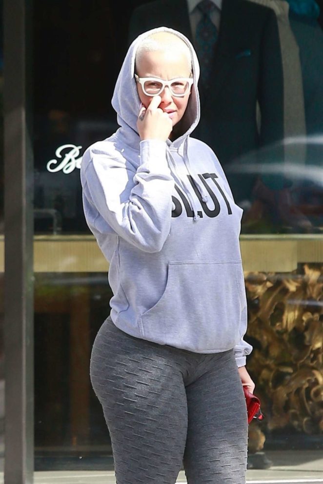 Amber Rose in Tight Leggings Out in Beverly Hills