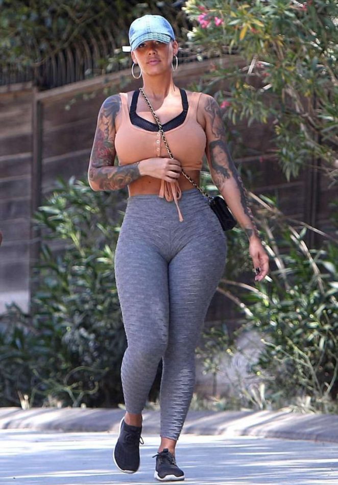 Amber Rose in Tights Out in LA