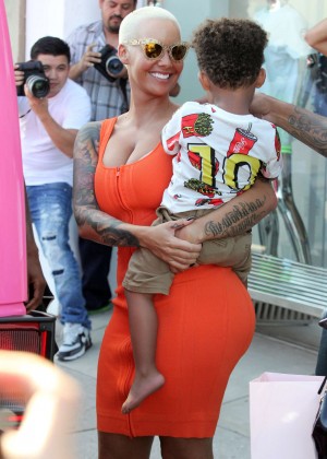 Amber Rose - Out with her son in Hollywood