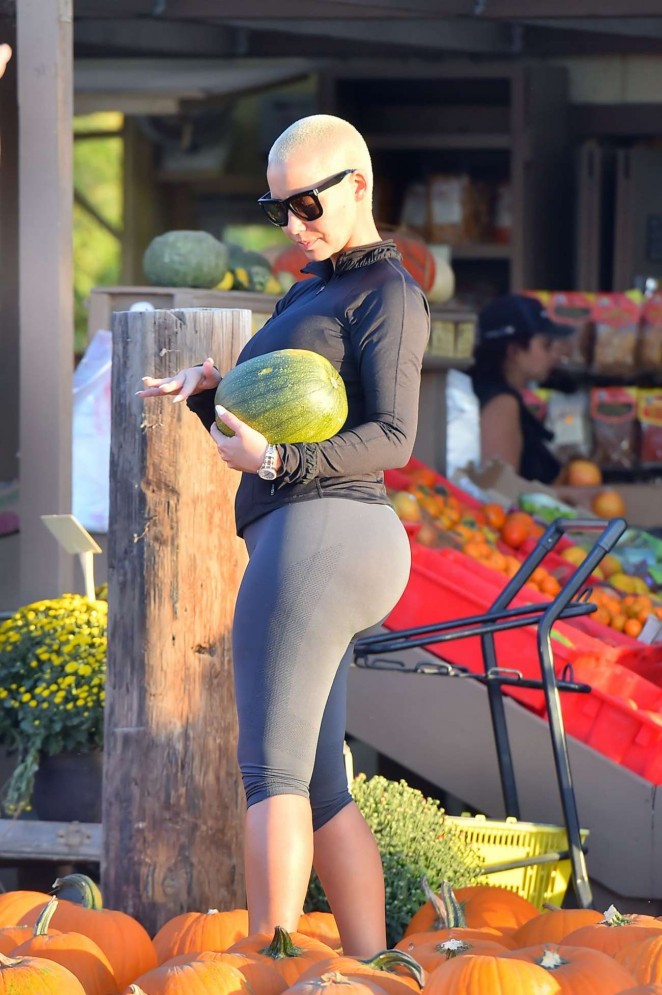 Amber Rose in Tights Shopping in LA