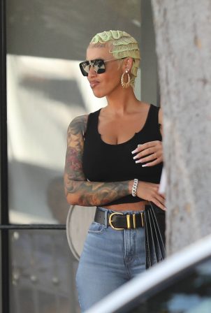 Amber Rose - Wearing a black tank top in West Hollywood