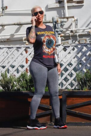 Amber Rose - With Alexander AE Edwards out for lunch in Los Angeles